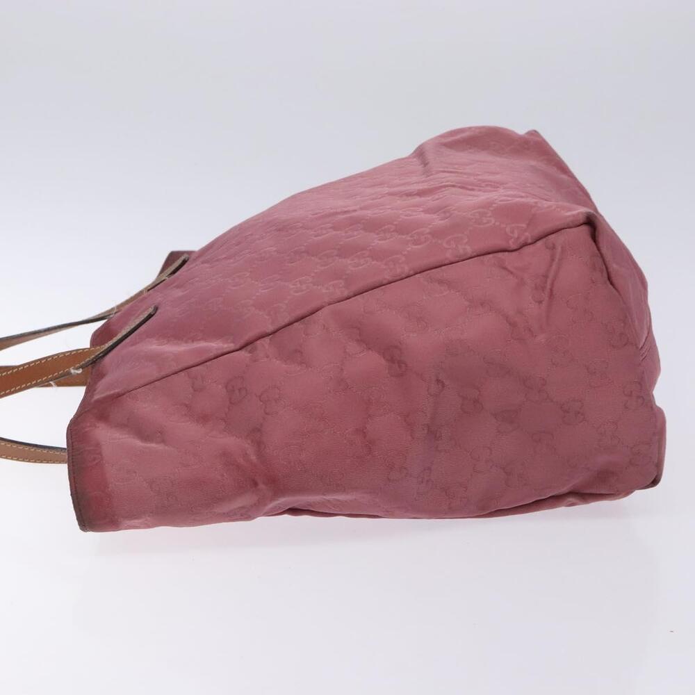 GUCCI GG Canvas Tote Bag Nylon Pink Silver - Picture 5 of 16